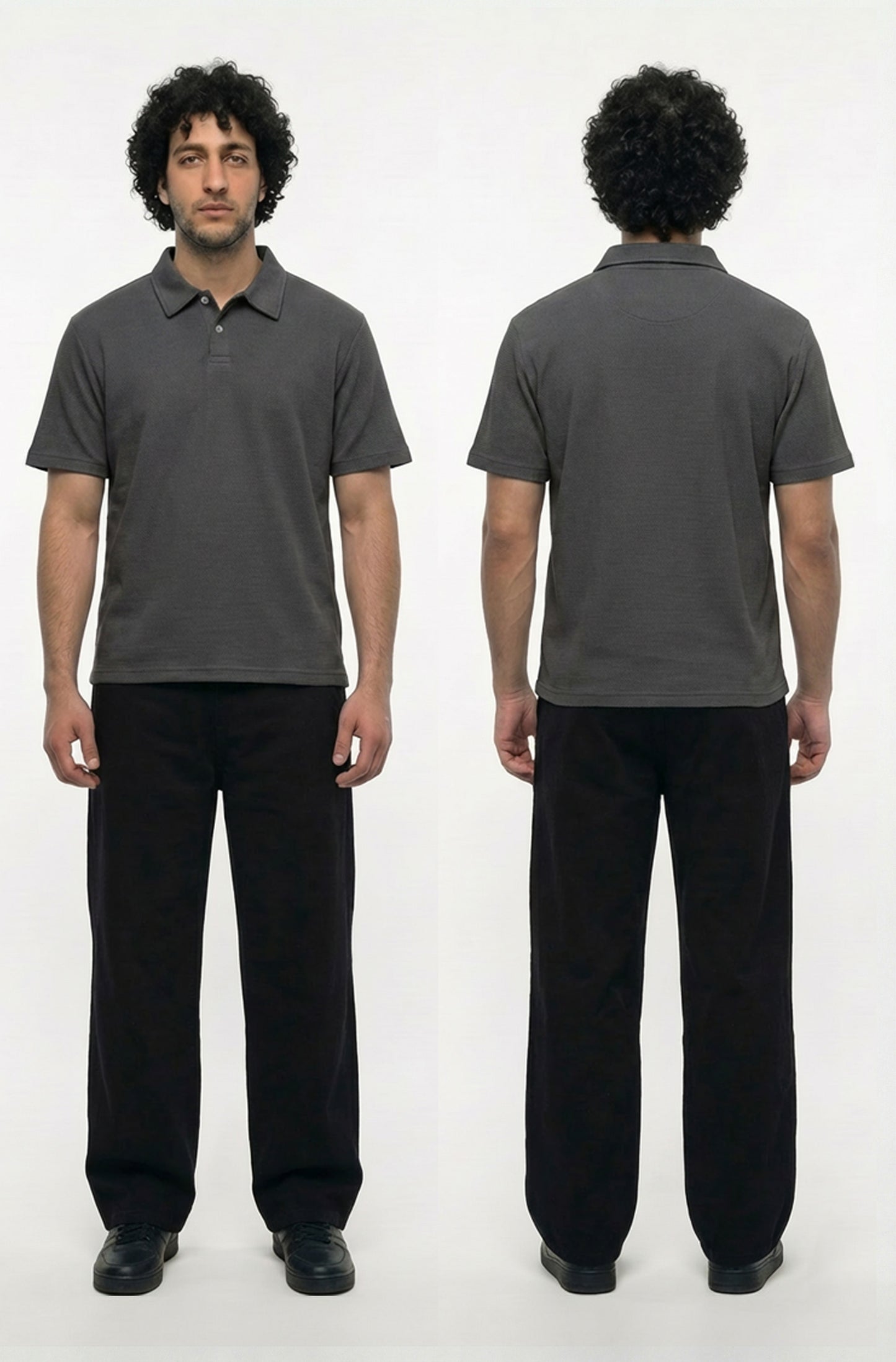 Basic Polo T-Shirt (Grey)