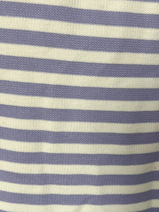 Striped Ringer Polo Shirt (Lavender x White)