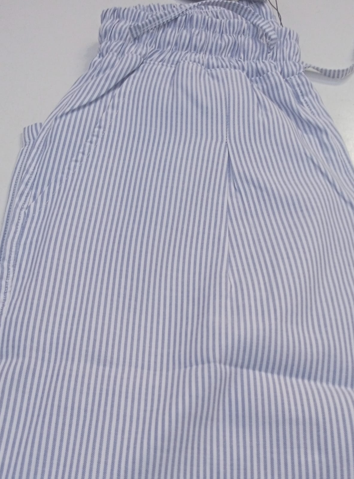 Relaxed Striped Pants (Blue x White)