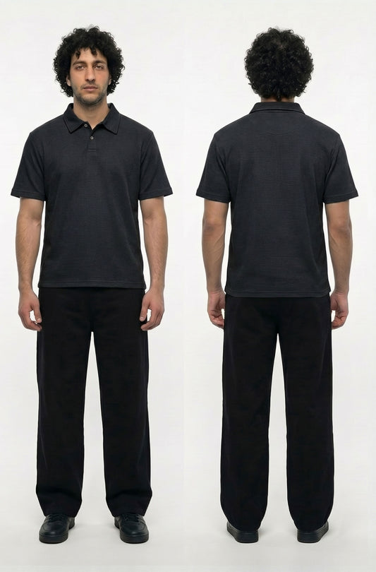Basic Polo T-Shirt (Black)