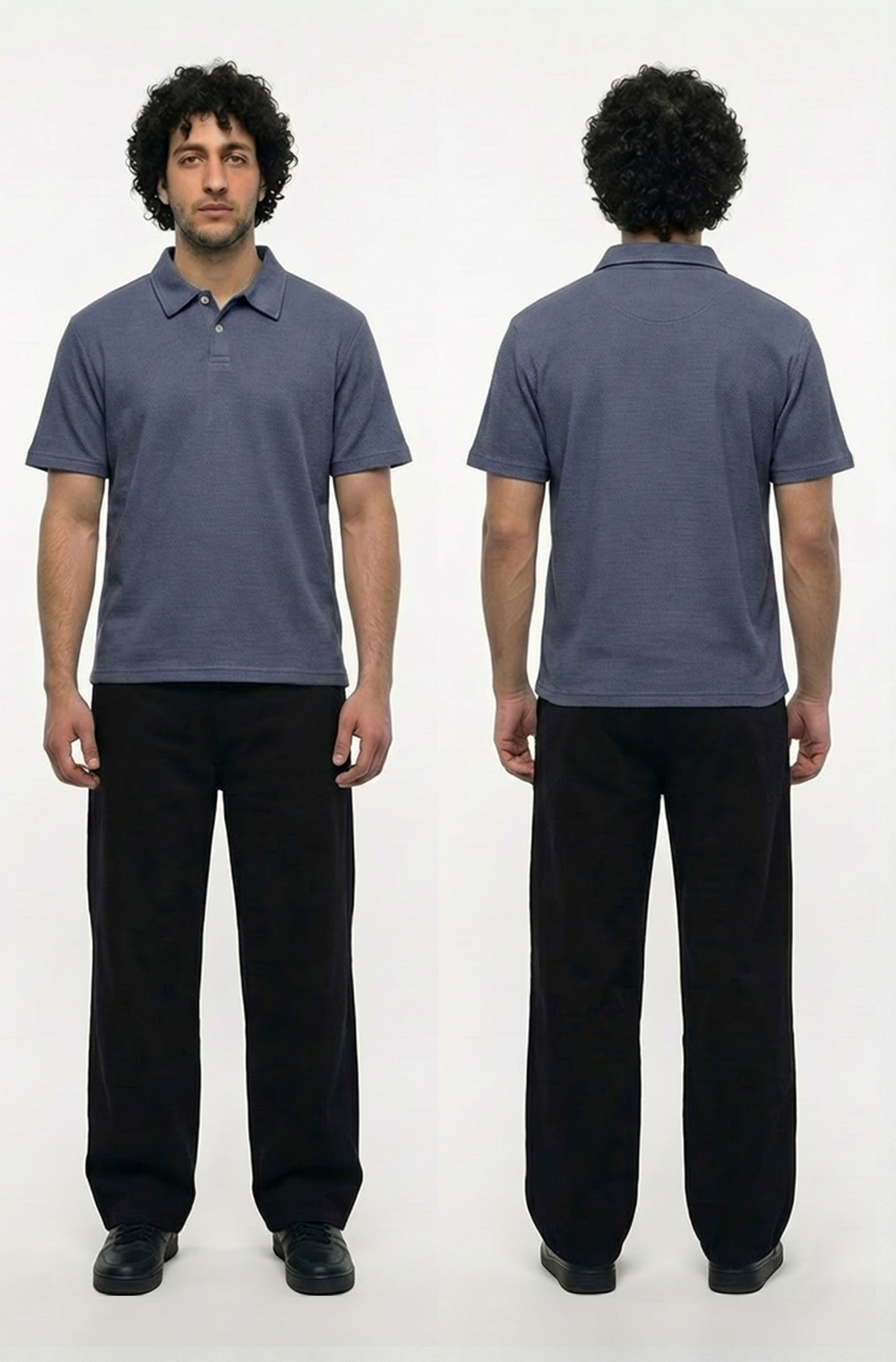 Basic Polo T-Shirt (Navy)