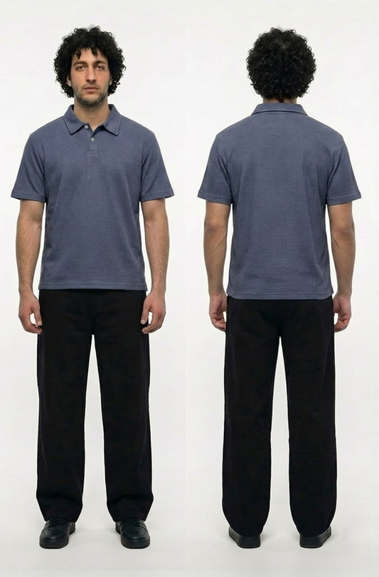 Basic Polo T-Shirt (Navy)
