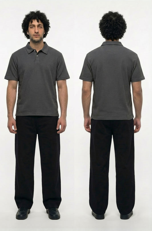 Basic Polo T-Shirt (Grey)