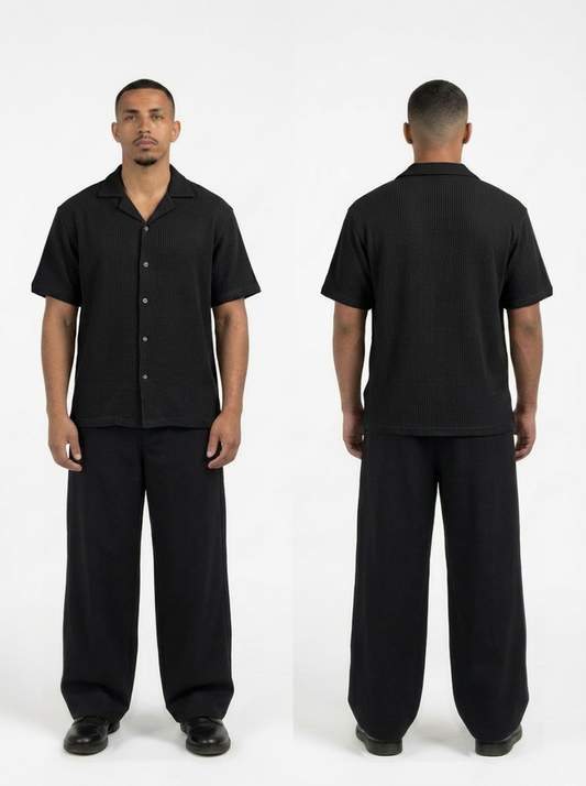 Basic Knitted Shirt (Black)