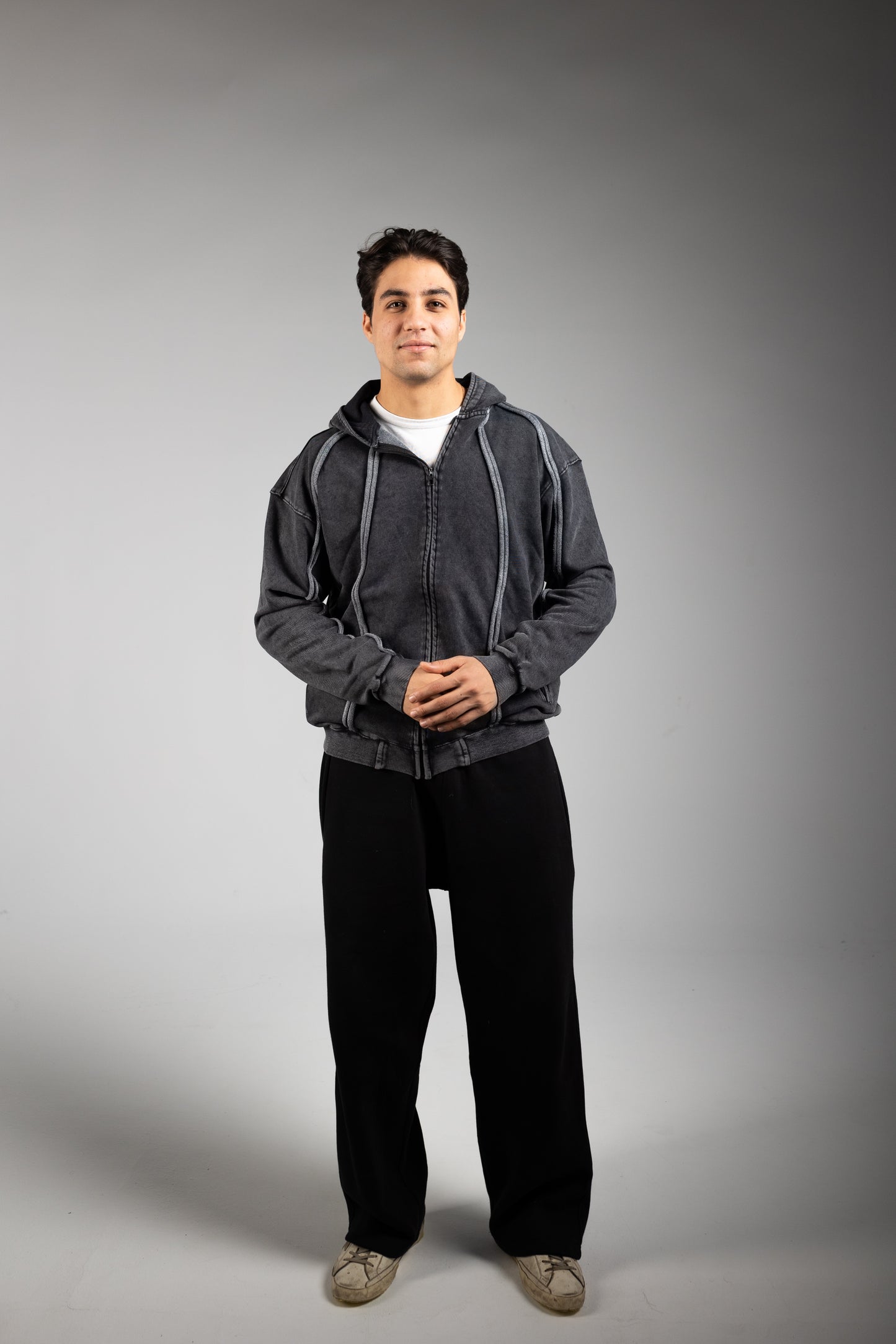 Washed Jacket With Stripe