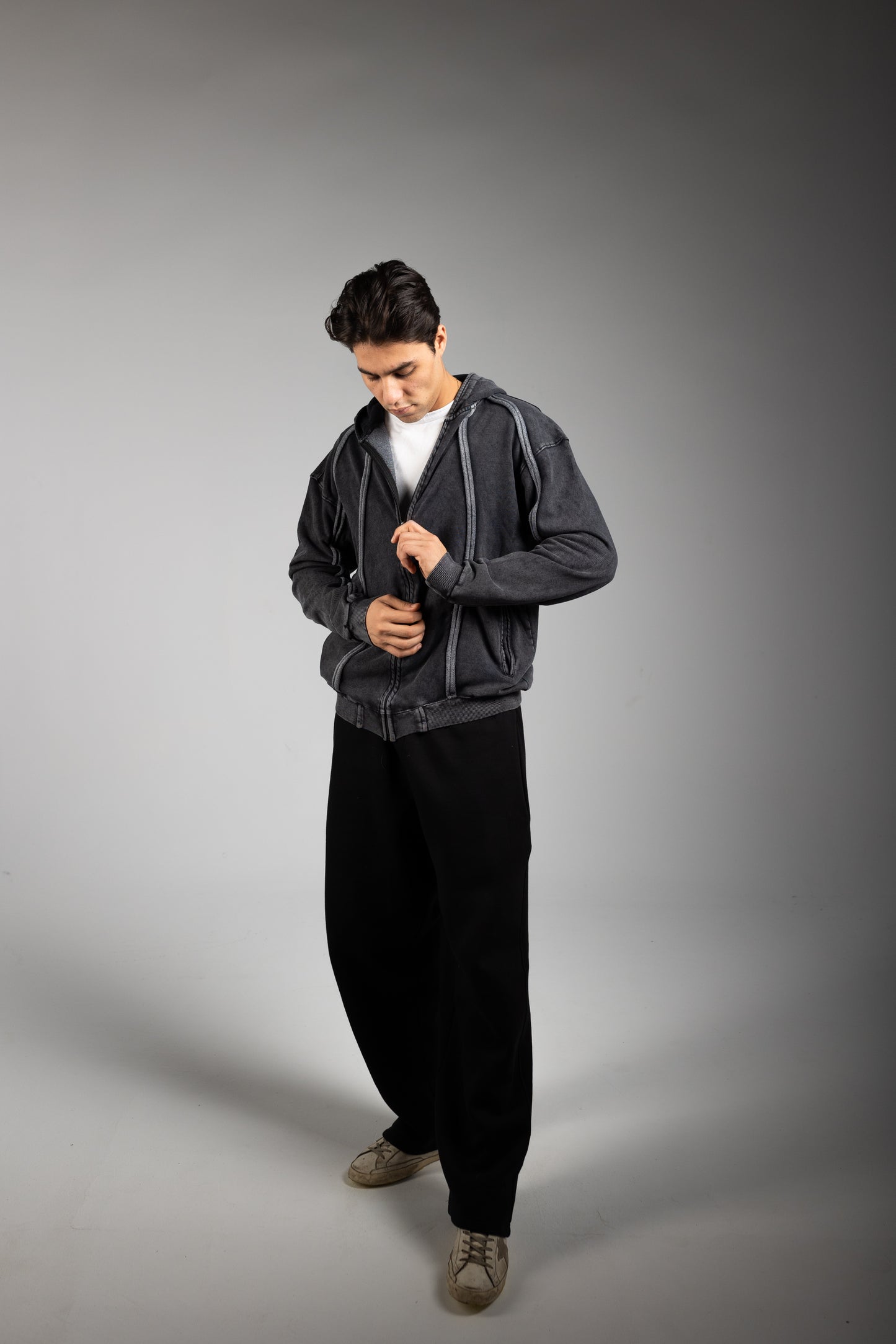 Washed Jacket With Stripe