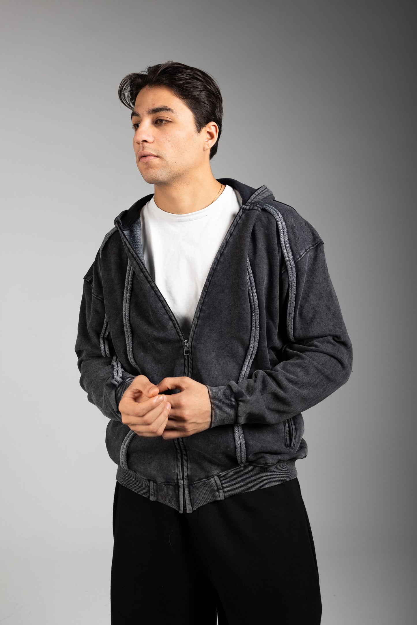 Washed Jacket With Stripe