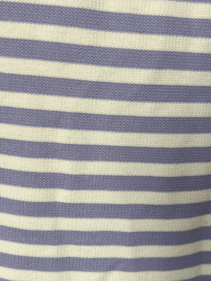 Striped Ringer Polo Shirt (Lavender x White)