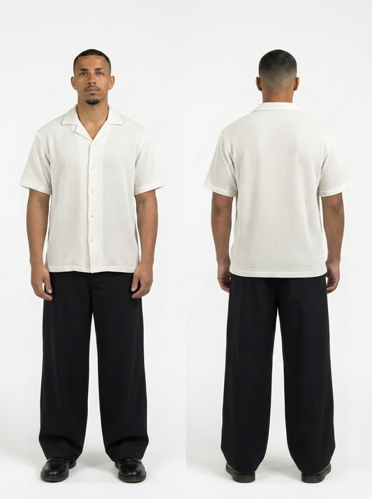 Basic Knitted Shirt (Mystic White)