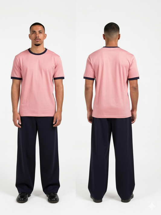 Ringer T-Shirt (Pink x Navy)