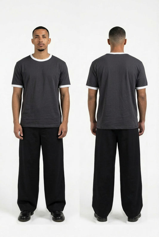 Ringer T-Shirt (Grey x White)