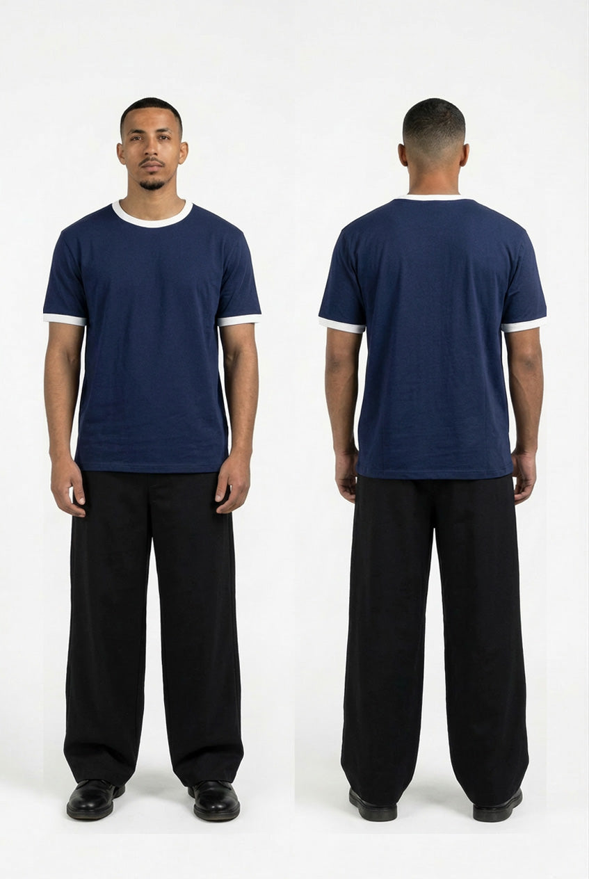Ringer T-Shirt (Navy x White)