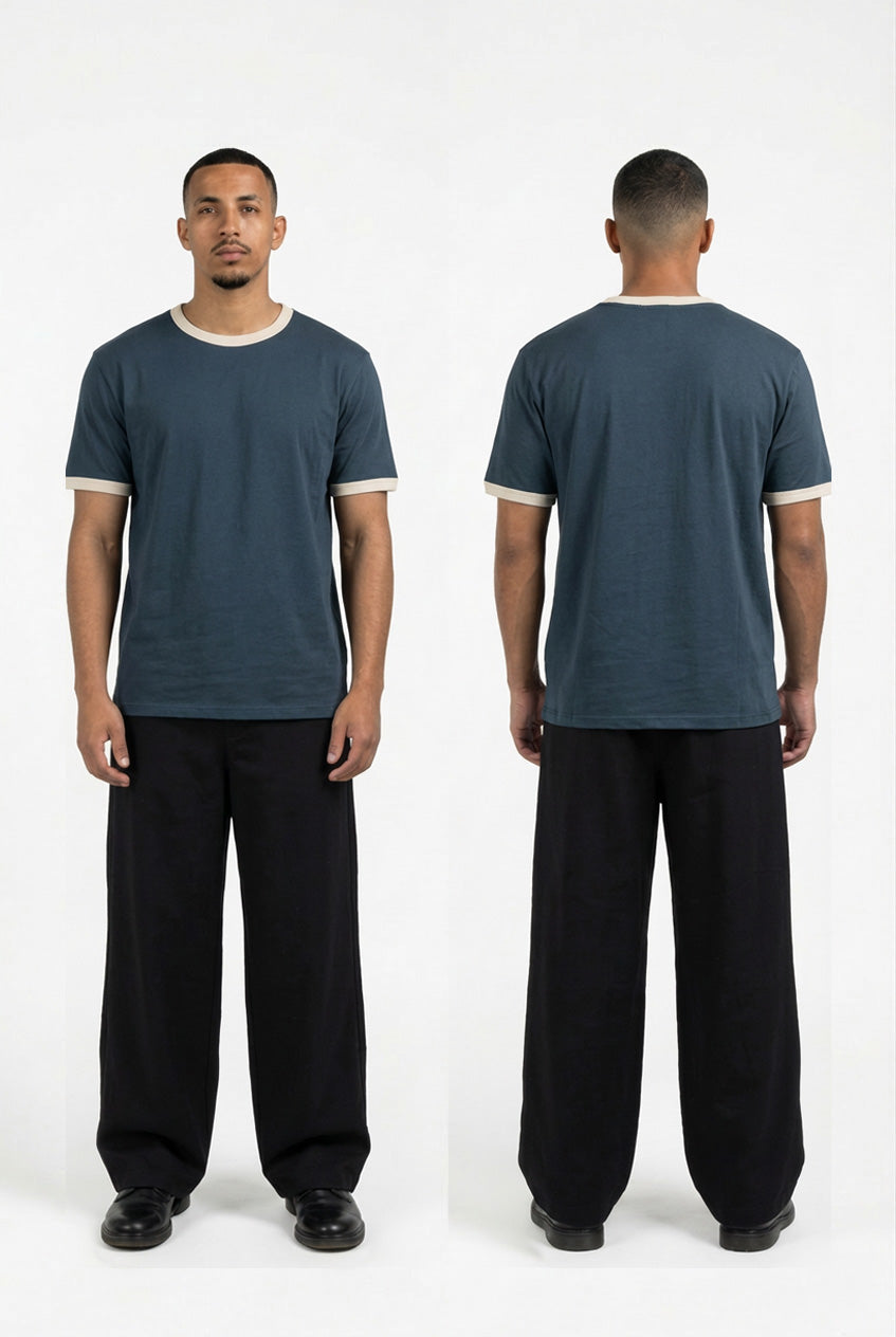 Ringer T-Shirt (Teal x Off White)