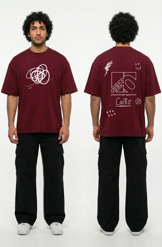 Scribble T-Shirt (Dark Red)