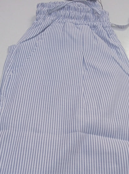 Relaxed Striped Pants (Blue x White)