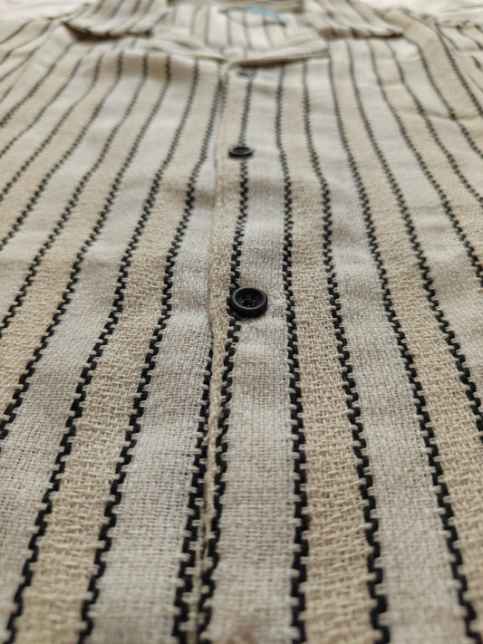 Tri Striped Shirt (Beige x Black)