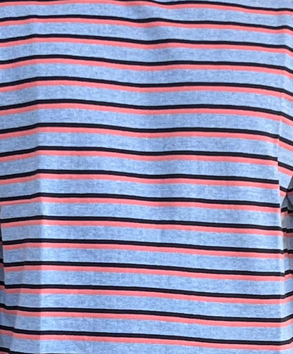 Striped T-Shirt (Grey x Peach)