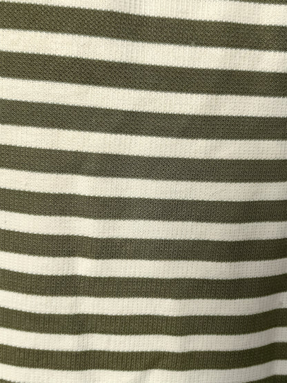 Striped Ringer Polo Shirt (Olive Green x White)